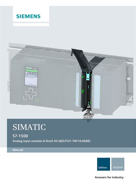 SIEMENS SIMATIC S7-1500 MANUAL Pdf Download | ManualsLib