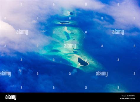 Aerial view of atolls in the ocean, Maldives Stock Photo - Alamy