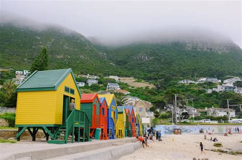 Colorful Beach Houses at the St. James Beach, Cape Town, South Africa ...