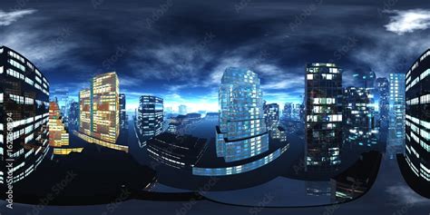 Night HDRI Equidistant Spherical Panorama Environment Map, 3D Rendering ...