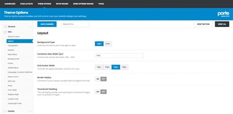 Skin - Porto Documentation Theme Options