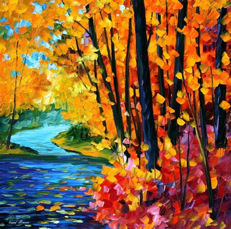 SOUNDS OF THE FALL— PALETTE KNIFE Oil Painting On Canvas By Leonid ...