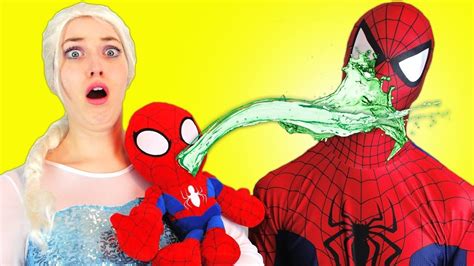 Spiderman vs elsa Pinks SpiderGirl Fun Superheroes movie in real life ...