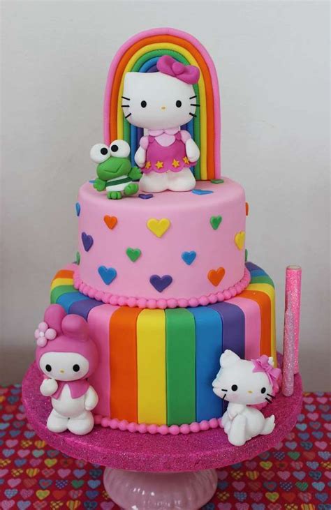 1st Birthday Fondant Hello Kitty Cake - 1st Birthday Ideas