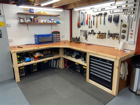 Garage Workshop Bench Build | Diy garage storage cabinets, Garage ...