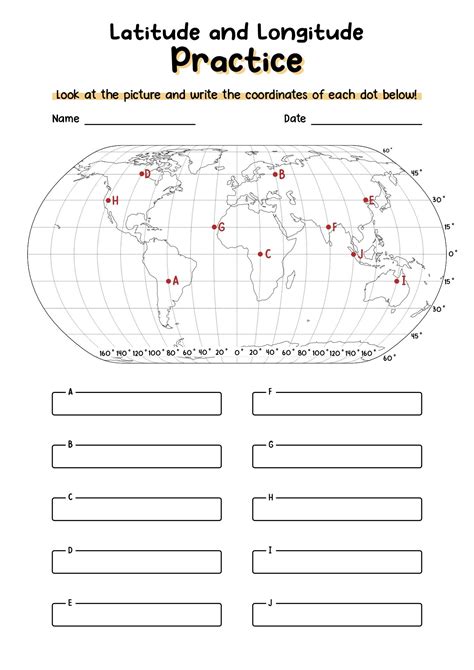 Longitude and Latitude Worksheets | Latitude and longitude map, Map ...