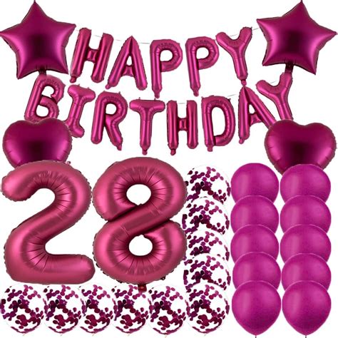 Amazon.com: ZSNWGZ Sweet 28th Birthday Decorations Party Supplies ...