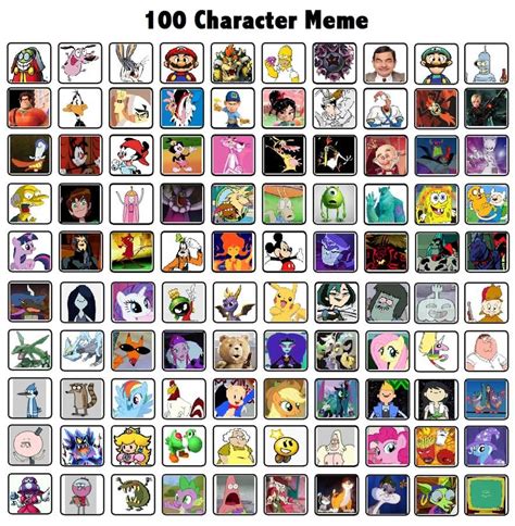 100 Characters Meme by DarkBrawlerCF1994 on DeviantArt | Meme ...