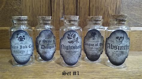 Halloween Apothecary/Alchemist/Potion Bottles or Shot Glasses | Etsy