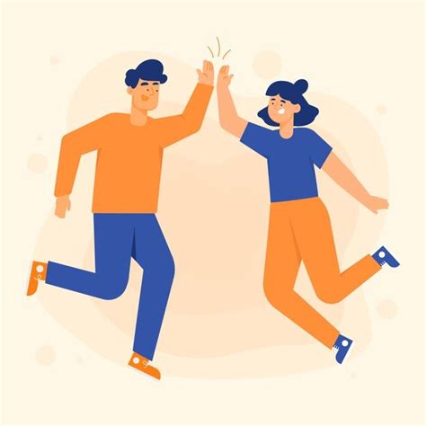 Young people giving high five illustrati... | Free Vector #Freepik # ...