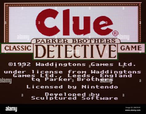 Parker Brothers Clue - SNES Super Nintendo - Editorial use only Stock ...