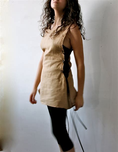 Medieval Tunic linen tunic sleeveless top women top linen