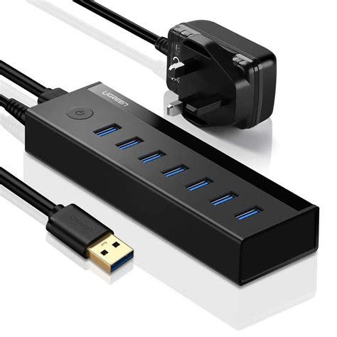 7 Port USB 3.0 HUB 5V Power Supply UK Black | Surovi Enterprise Ltd.