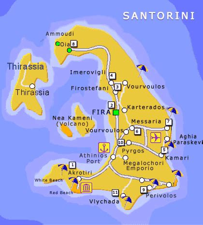 Santorini map - Driving map of Santorini island