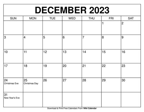 Blank Calendar Template