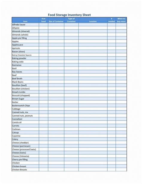 Stocktake Template Spreadsheet Free within Restaurant Inventory ...