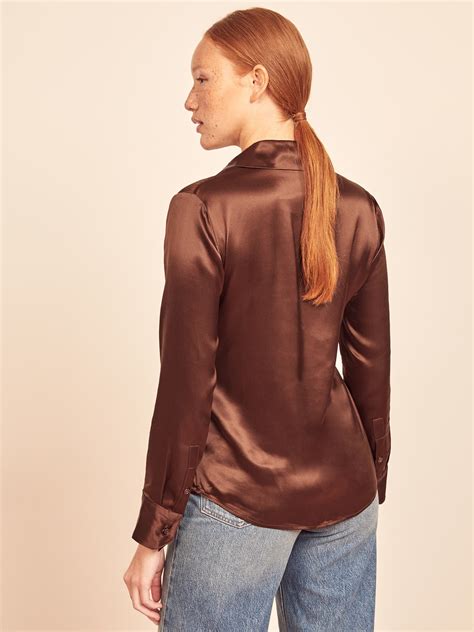 Sky Top - Long Sleeve Silk | Reformation