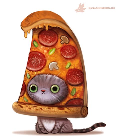 Daily Paint #1103. Pizza Cat | Pizza cat, Cute animal drawings, Daily ...