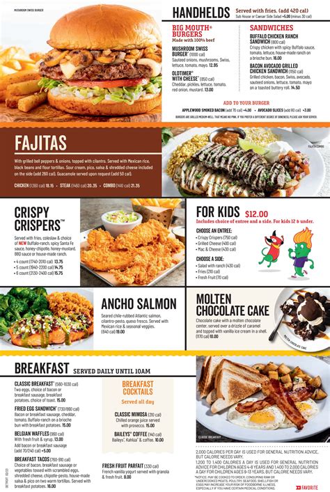 Chilis Menu — Midfield Concession Enterprise Inc.