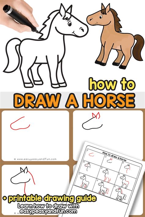 How to Draw a Horse Step by Step Tutorial for Kids (Cartooning) - Phần ...