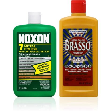 6 Pack - Brass Cleaner Bundle: Brasso Metal Polish (8oz) and Noxon 7 ...