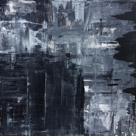 Midnight Shades Of Gray - 48x48 Huge Original Painting Art Abstract ...