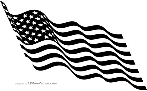 American Flag Vector Black And White at Vectorified.com | Collection of ...