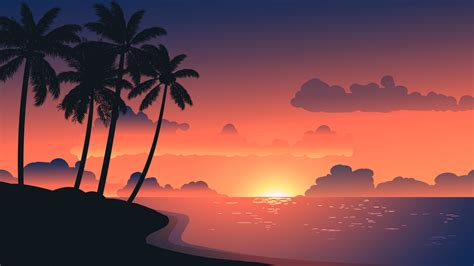 Beautiful tranquil beach sunset landscape 4597164 Vector Art at Vecteezy