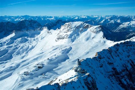 Zugspitze ski resort stock image. Image of alpine, cable - 93812017