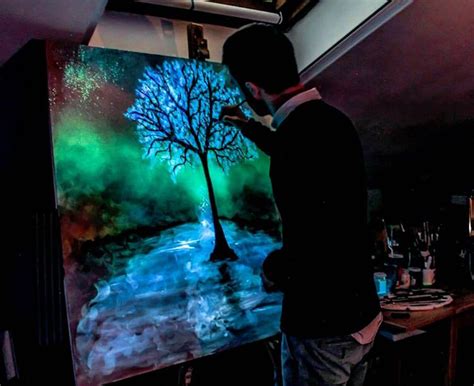 Glow in the Dark Paint Reveals Surprises in Paintings When Lights Go Out