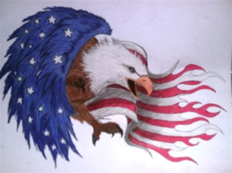 Eagle And Flag Drawing at GetDrawings | Free download