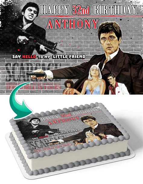 Scarface Tony Montana Al Pacino Edible Cake Image Topper Birthday Photo ...