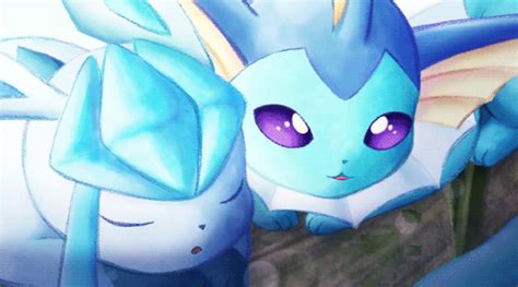 Vaporeon & Glaceon / [Pokémon] used Rain Dance! / GIF | Pokemon eevee ...