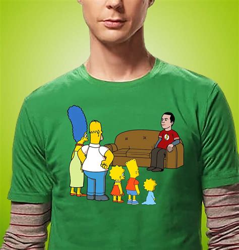 The Simpsons Meet Sheldon Cooper T Shirt - RobinPlaceFabrics