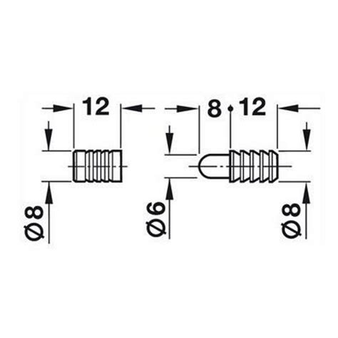 Baseboard Alignment Dowels Push Fit 6mm Pin Zinc Plated Set of 2 Pairs ...