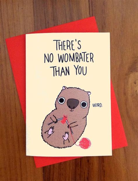 Funny wombat love card // There's no one better than you - Etsy 日本 ...