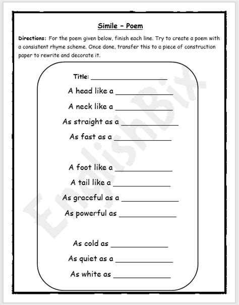 Rhyme Scheme Worksheet