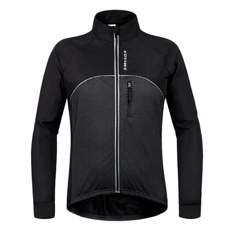 2017 Men New Reflective Cycling Jackets Winter Thermal Fleece Windproof ...