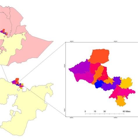 FIGURE Map of North Shewa Zone, Oromia regional state, Ethiopia ...