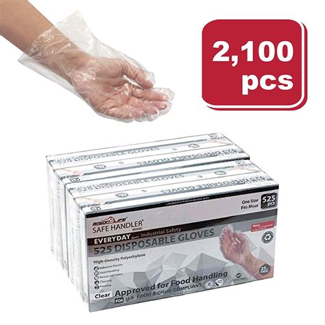 SAFE HANDLER New Disposable Food Handling Long Cuff Poly Gloves | One ...