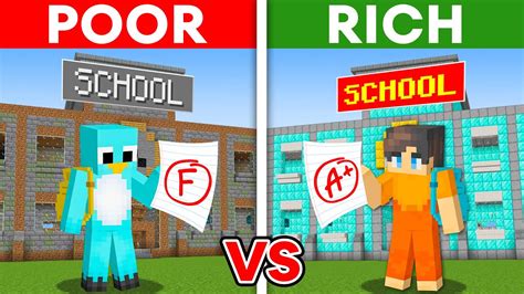 Milo POOR Student vs Chip RICH Student in Minecraft - Minecraft videos