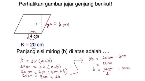 Cara Mudah Menghitung Sisi Miring Jajar Genjang Jika diketahui ...