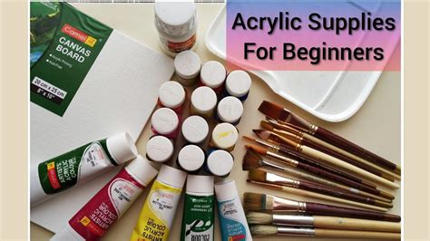 Acrylic Painting Supplies for beginners || Basic supplies for Acrylic ...