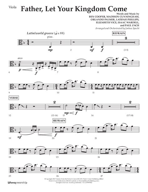 Father Let Your Kingdom Come (Choral Anthem SATB) Viola Sheet Music PDF ...