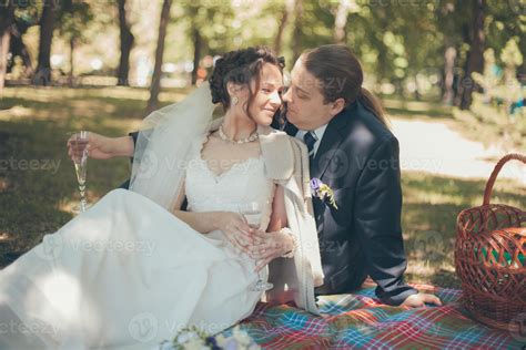 Happy wedding couple 1219228 Stock Photo at Vecteezy