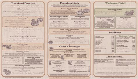 Cracker Barrel Breakfast Nutrition Menu - Nutrition Pics