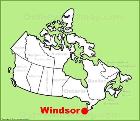 Windsor location on the Canada Map - Ontheworldmap.com