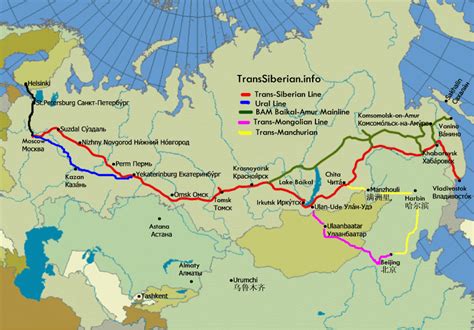 Trans - Siberian Railway Route Russia - TravelsFinders.Com