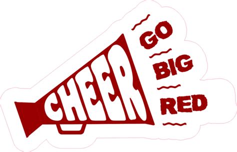 5in x 3in Dark Go Big Red Megaphone Cheer Sticker Vinyl Cheerleading Decal