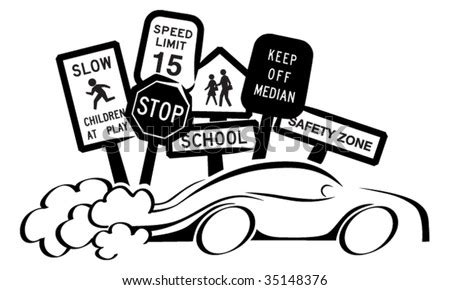 Speeding Car Stock Vector Illustration 35148376 : Shutterstock